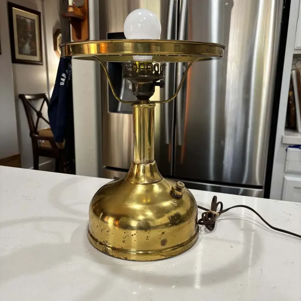 Vintage Coleman Model 100 Gas Lantern Converted to Electric Table Lamp